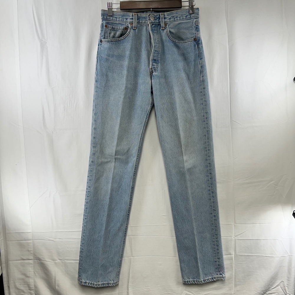 Levi's 501 Jeans Mens 31x34 (29x33) Light Wash Blue VTG Made USA Straight Leg